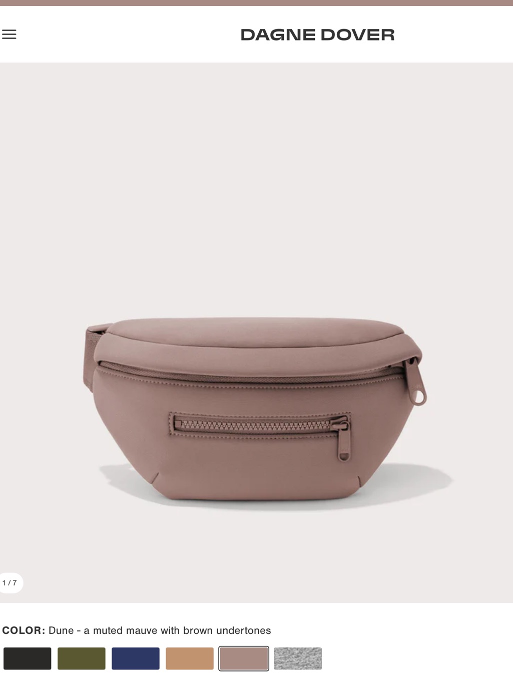 Dagne Dover Dune Neoprene Belt Bag In Muted Mauve